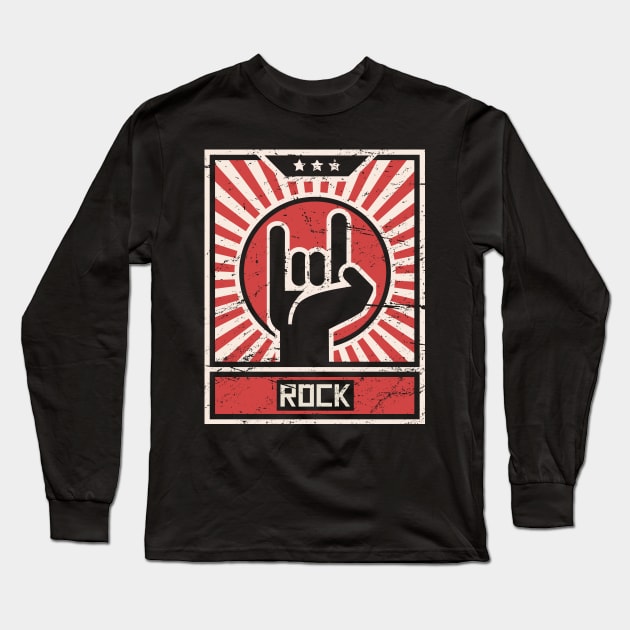 Rock | Punk Rock Propaganda Poster Long Sleeve T-Shirt by MeatMan